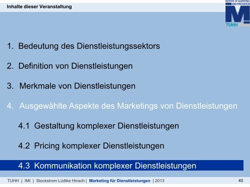 Marketing für komplexe Dienstleistungen - Akademie für ...