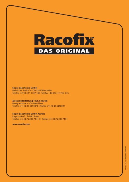 Renovierungsfibel - Racofix Bauchemie