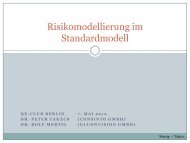 Risikomodellierung im Standardmodell - qx-Club Berlin