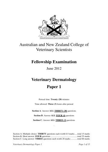 Veterinary Dermatology - Australian College of Veterinary Scientists