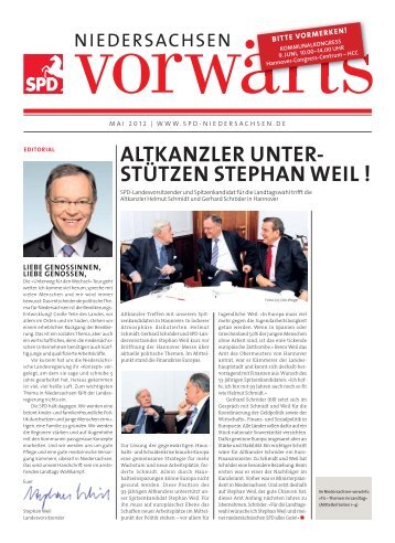 Ausgabe Mai 2012 des Niedersachsen-Vorwärts als pdf-Datei.