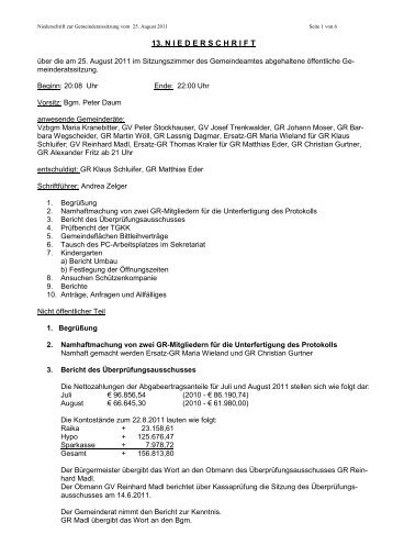 13. GR-Protokoll vom 25.08.2011 (67 KB) - .PDF