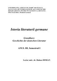 Istoria literaturii germane - Facultatea de Litere şi Ştiinţe ale ...