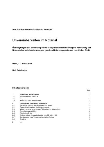 Gutachten von Dr. iur. Ueli Friederich vom 17. März 2008 über die ...