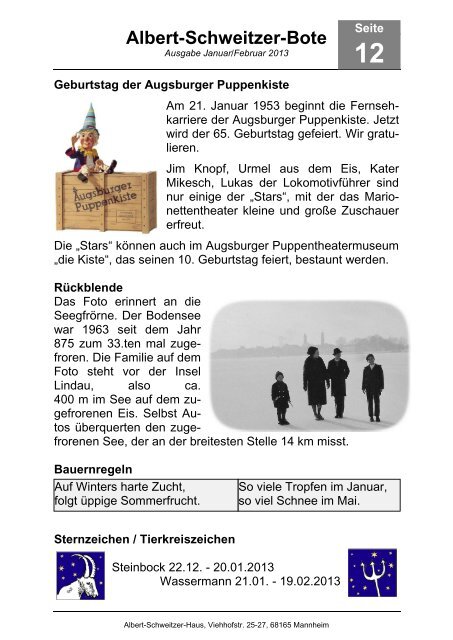 Ausgabe 01-2013 (PDF) - Albert-Schweitzer-Haus