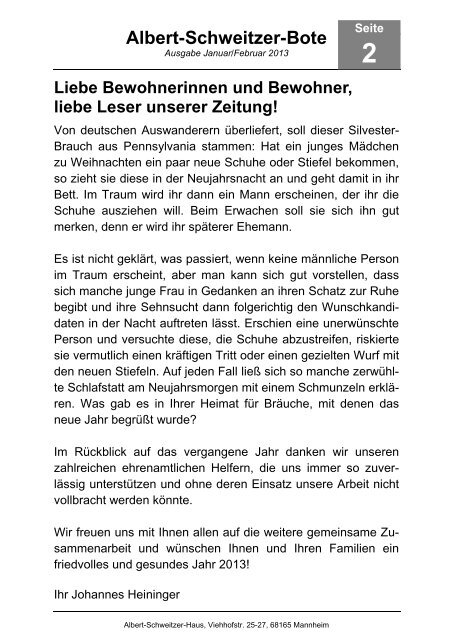 Ausgabe 01-2013 (PDF) - Albert-Schweitzer-Haus