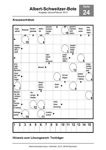 Ausgabe 01-2013 (PDF) - Albert-Schweitzer-Haus