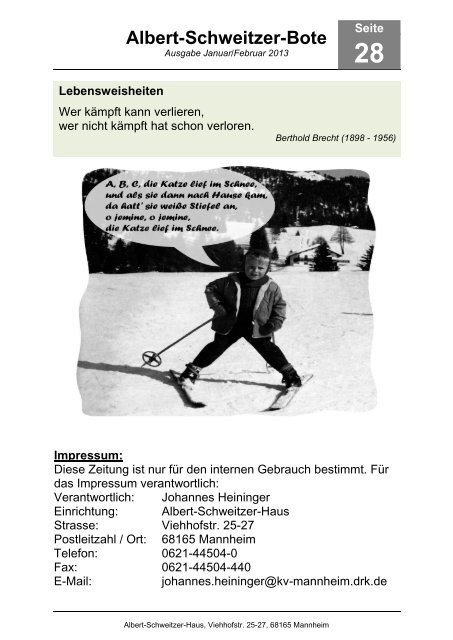 Ausgabe 01-2013 (PDF) - Albert-Schweitzer-Haus