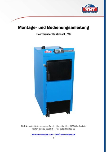 Bedienungsanleitung HVG 19.07.12 - NMT Systemelemente