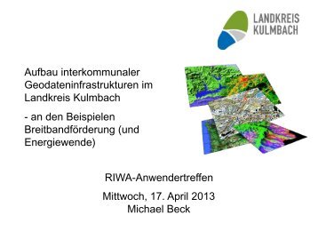 Aufbau interkommunaler Geodateninfrastrukturen im LRA Kulmbach