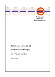 Technisches Merkblatt 3 Kantenbeschichtungen an HPL-Elementen