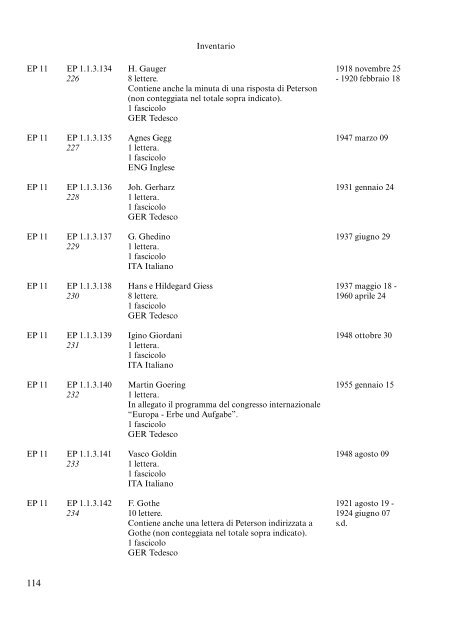 L'ARCHIVIO «ERIK PETERSON - Università degli Studi di Torino