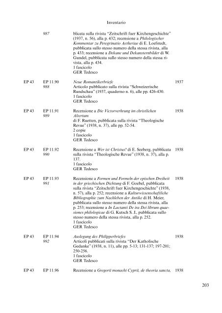 L'ARCHIVIO «ERIK PETERSON - Università degli Studi di Torino