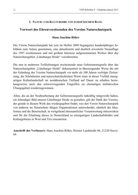 VNP–Schriften 4 - Verein Naturschutzpark eV