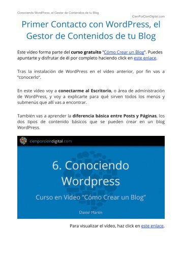 Tutorial WordPress - Curso Gratis en Video "Cómo Crear un Blog" - WordPress