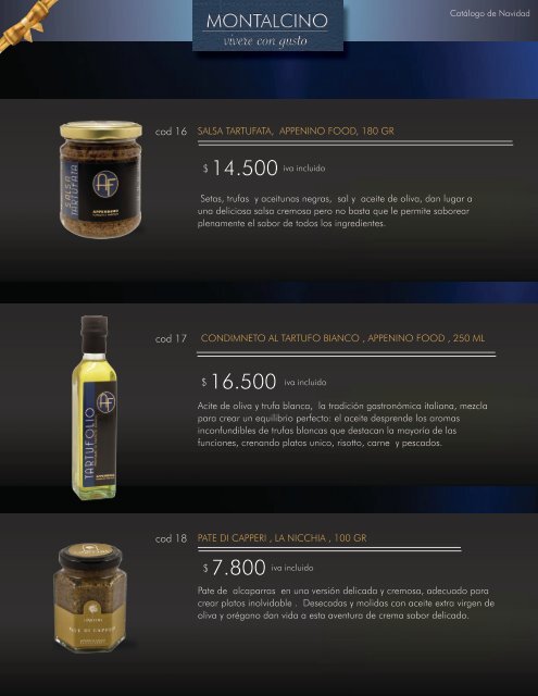 Catálogo Navidad Montalcino | Productos Gourmet