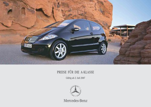 Preisliste Mercedes-Benz A-Klasse Limousine W169 vom 02.07.2007