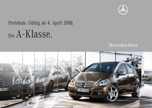 Preisliste Mercedes-Benz A-Klasse Limousine W169 vom 04.04.2008