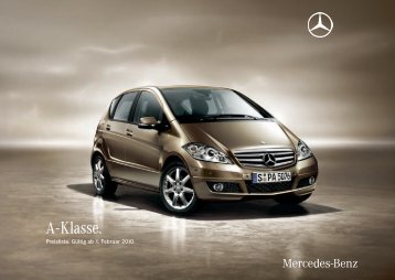 Preisliste Mercedes-Benz A-Klasse Limousine W169 vom 01.02.2010.