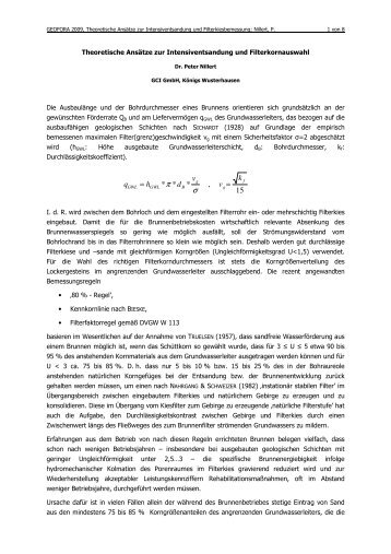 Theoretische Ansätze zur Intensiventsandung und ... - GCI GmbH