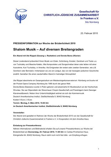 Shalom Musik – Auf diversen Breitengraden - Gcjz-franken.de