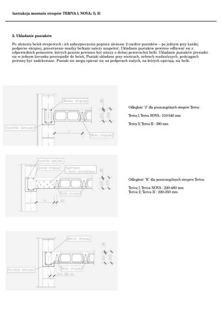 Instrukcja monta u stropów TERIVA I; NOVA; II; III 1. Informacje ...
