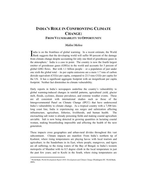 Indian Climate Policy - Global Commons Institute