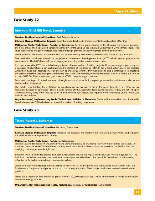 Tourism & CC Challenges & Opportunities - Global Commons Institute