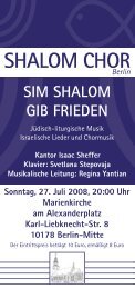 SHALOM CHOR SHALOM CHO - Berlin - Gesellschaft für Christlich ...