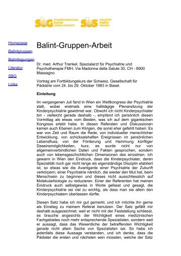 Trenkel 1 - Schweizerische Balint Gesellschaft