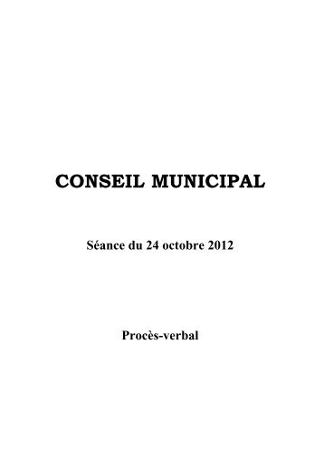 Procès verbal du Conseil municipal du 24 octobre 2012 - Suresnes