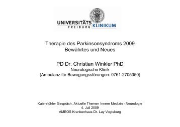 Therapie des Parkinson Syndroms 2009 - Ameos