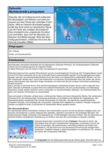 Dybuster Rechtschreib-Lernsystem (257 kB, PDF) - schule.sg.ch