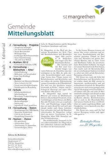 Gemeinde Mitteilungsblatt - St. Margrethen