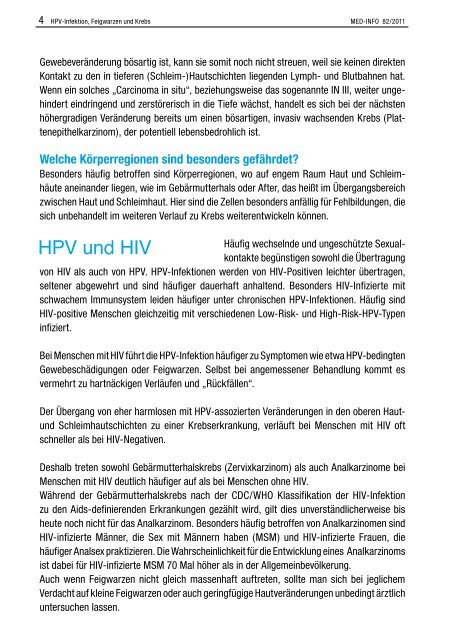 HPV-Infektion, Feigwarzen und Krebs - Deutsche AIDS-Hilfe e.V.