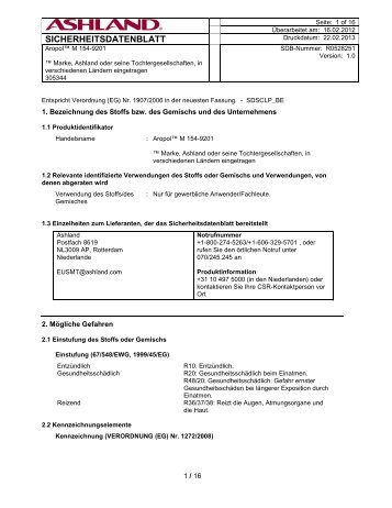 SICHERHEITSDATENBLATT - Romar-Voss BV