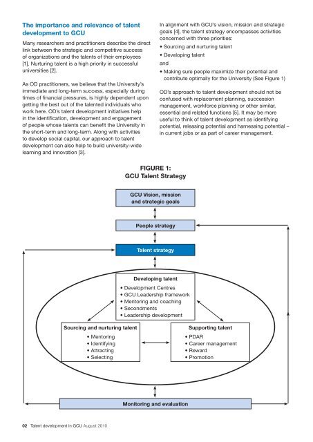 Talent development in GCU - Glasgow Caledonian University