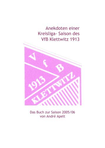 Buch der Saison - VfB Klettwitz 1913 eV