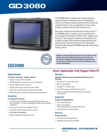 GD3080 Datasheet - General Dynamics Itronix