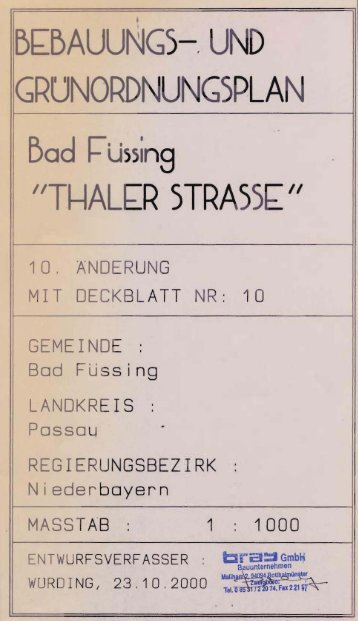 Deckblatt 10 - Gemeinde Bad Füssing