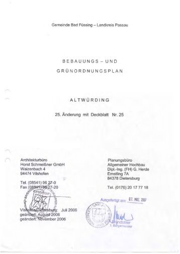 Deckblatt 25 - Gemeinde Bad Füssing