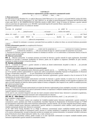Contractul de furnizare gaze naturale asociaţii locatari - GDF SUEZ ...