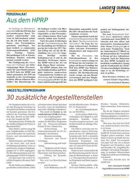 Journal August 2001 - gdp-deutschepolizei.de
