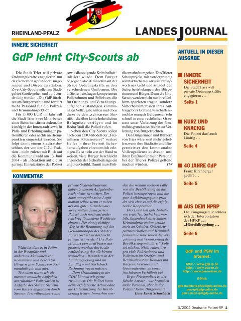Journal März 2004 - gdp-deutschepolizei.de
