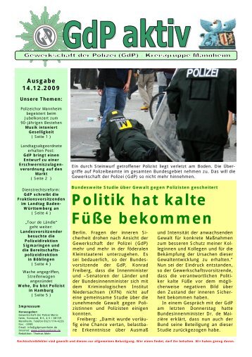 Publisher GdP aktiv 14-12-2009 - GdP Mannheim