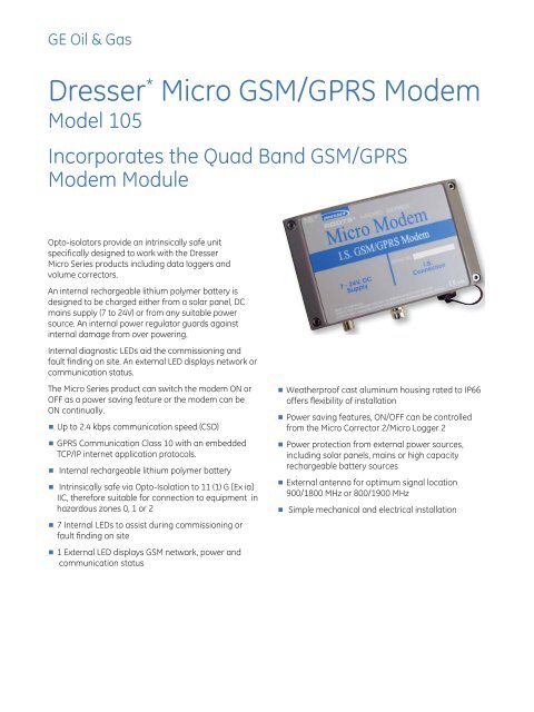 Dresser Meters And Instruments Micro Modem Gsm Ge Energy