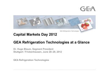 Key markets for GEA Refrigeration Technologies - GEA Group