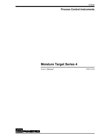 Moisture Target Series 4 - GE Measurement & Control