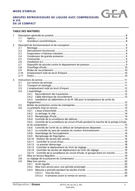 Groupes refroidisseurs de liquide avec compresseurs à vis - GEA ...