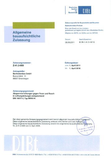 Zulassung bis 01.04.2016 - geba Brandschutz